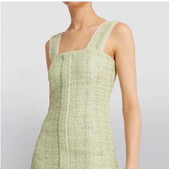 House of Harlow 1960 Tweed Green & Gold Mini Dress Size M - Picture 2 of 13